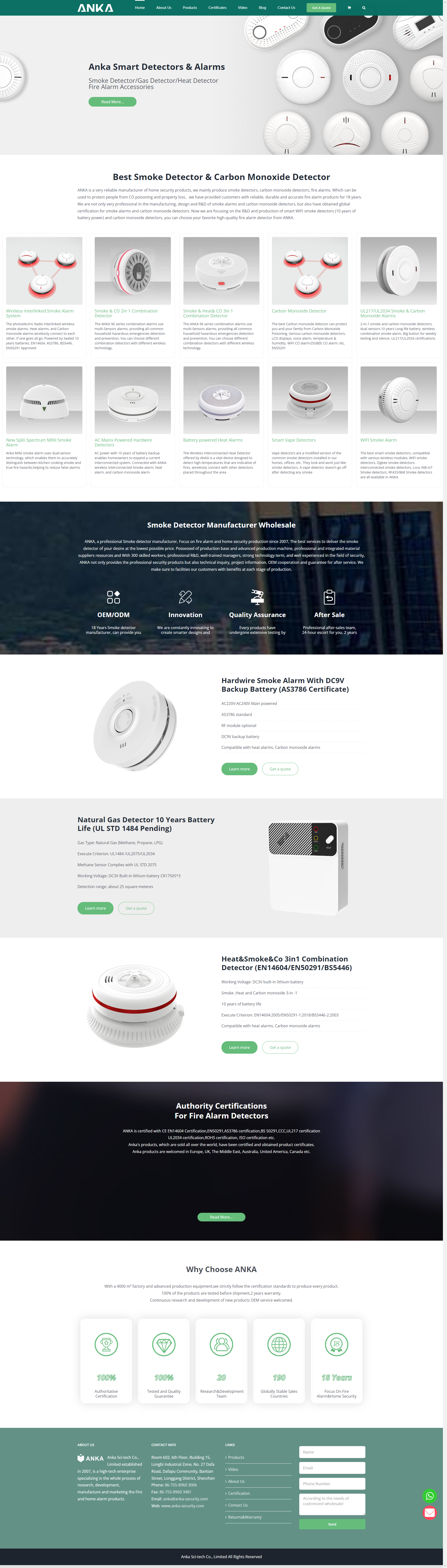 Anka Sci-tech Co., Limited 网站设计首页制作效果图-深圳易捷网站建设公司